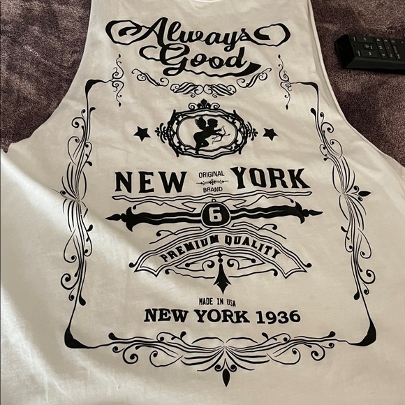Cloudless Tops - Always Good Graphic White Tank Top